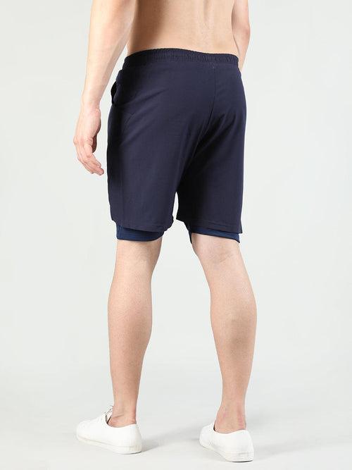 Men Running Sports Double Layered Shorts With Pocket | CHKOKKO