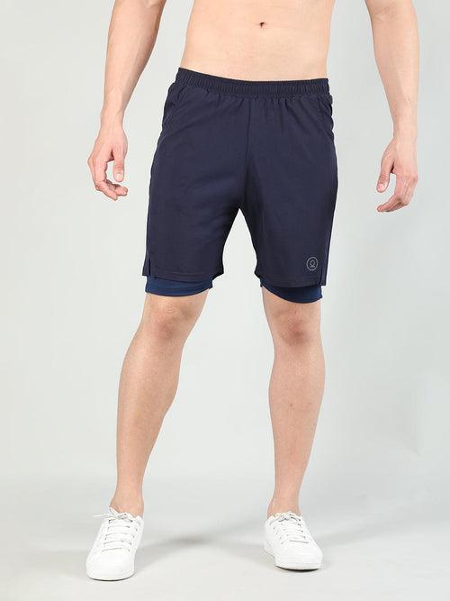 Men Running Sports Double Layered Shorts With Pocket | CHKOKKO