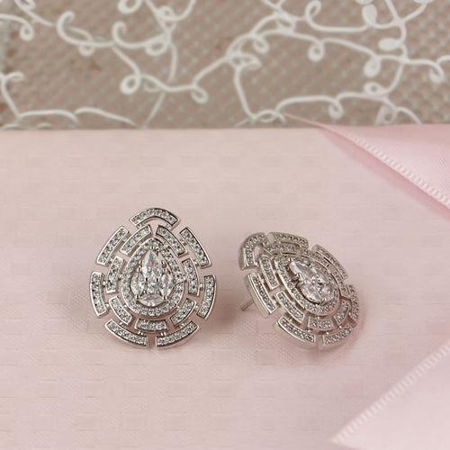 Affordable Opulence CZ Stud Earrings - SIA418367