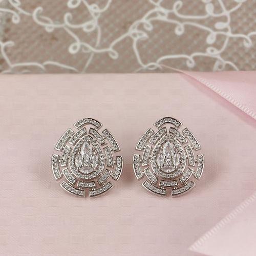 Affordable Opulence CZ Stud Earrings - SIA418367