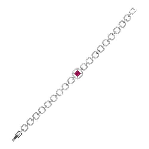 Sqaure Solitaire Diamond Bracelet - SIA400438