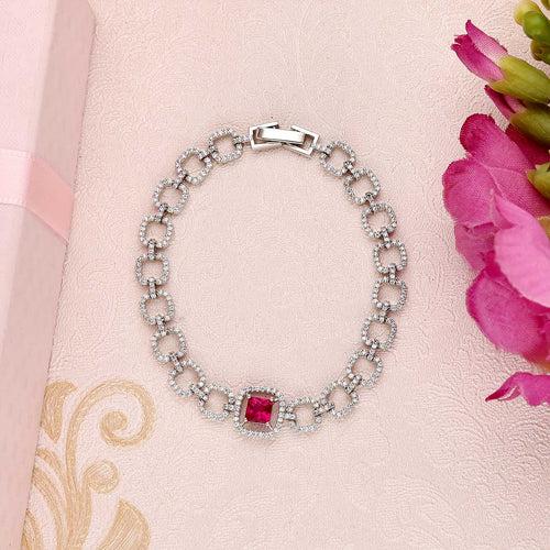 Sqaure Solitaire Diamond Bracelet - SIA400438