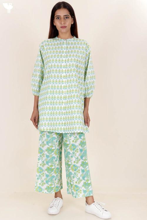 60s Cotton Co-Ord Set In Floral Print