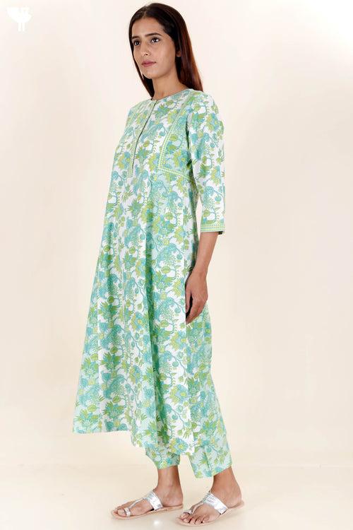 Cambric Cotton Dress In Floral Print