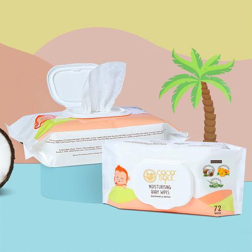 CocoSoul Moisturising Baby Wipes 72N (Pack of 4)