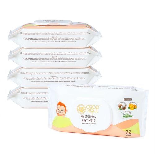 CocoSoul Moisturising Baby Wipes 72N (Pack of 4)