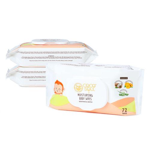 CocoSoul Moisturising Baby Wipes 72N (Pack of 4)