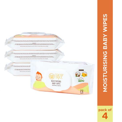 CocoSoul Moisturising Baby Wipes 72N (Pack of 4)