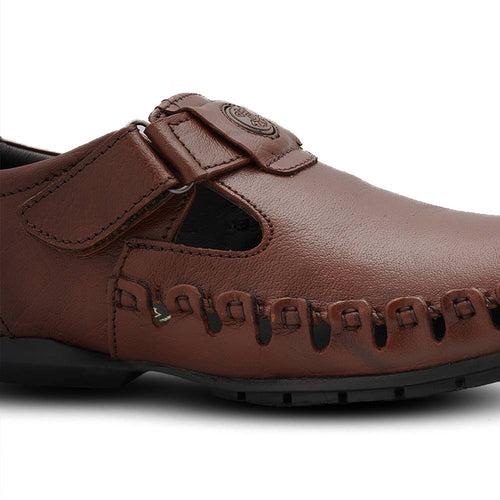 Leather Sandals for Men - 1076- TN/BN