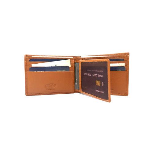 Genuine Leather Bifold Wallet  with detachable Card Case/Money Clip - MNDN44 BK/CHRY/TN