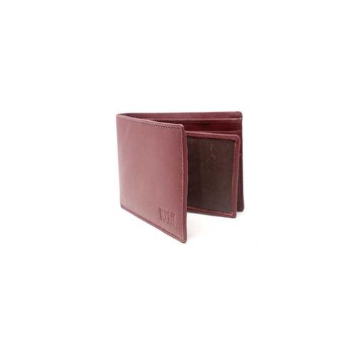 Genuine Leather Bifold Wallet  with detachable Card Case/Money Clip - MNDN44 BK/CHRY/TN