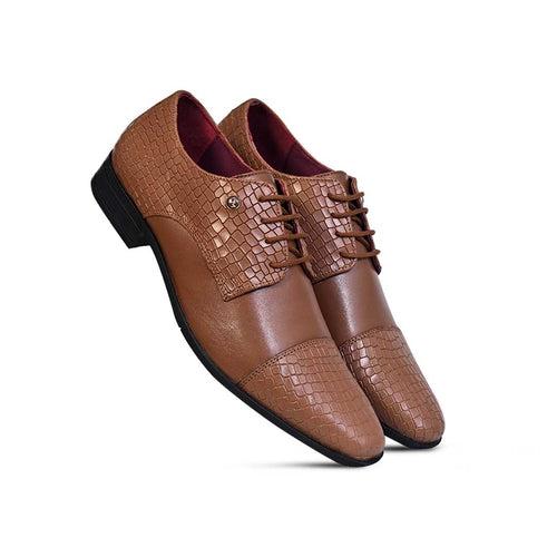 Croco Printed Casual Leather Shoes-768BN/TN/BK