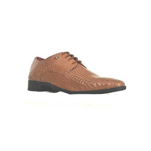 Croco-Print  Casual Leather Shoes -764BN/TN/BK