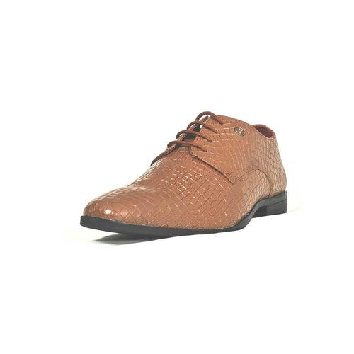 Croco-Print  Casual Leather Shoes -764BN/TN/BK