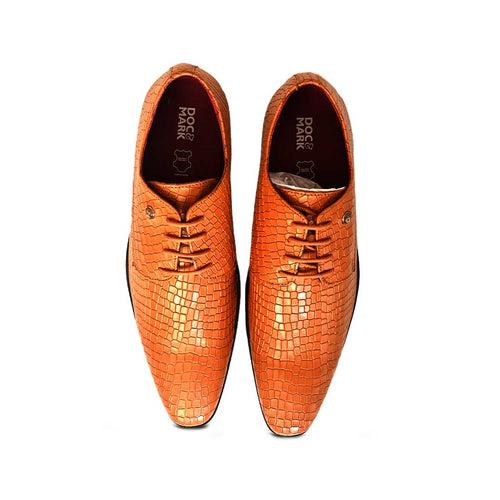 Croco-Print  Casual Leather Shoes -764BN/TN/BK