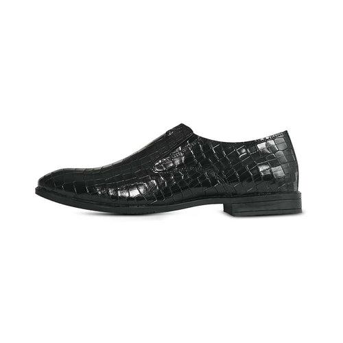 Croco Print-Men's Formal Leather Shoes - 847BK