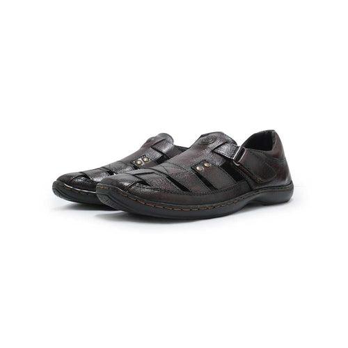 Stylish Leather Sandals for Men - 1136BK/CHRY