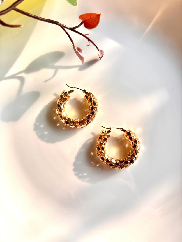 Golden Honeycomb Earrings