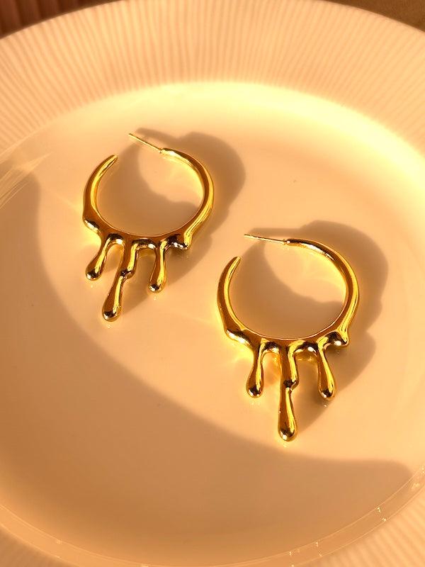 Dripped Gold hoops