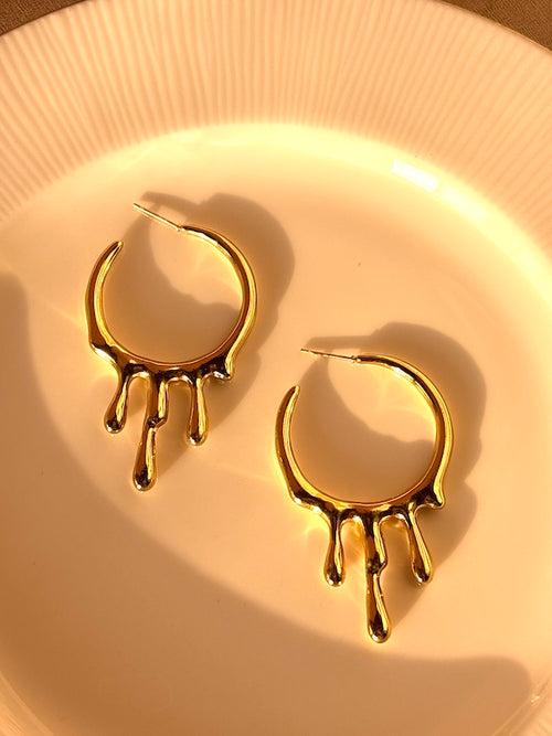 Dripped Gold hoops