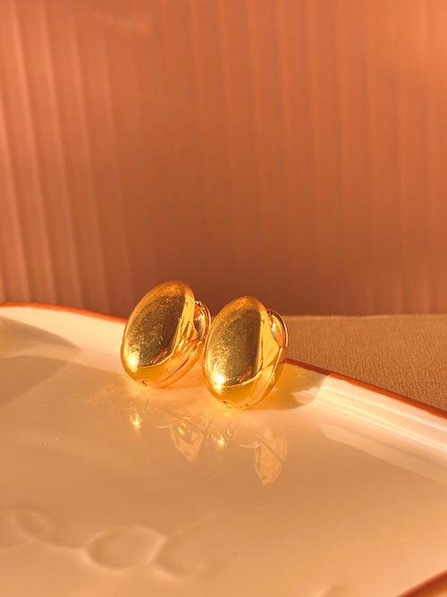 Golden pebble drops Earrings