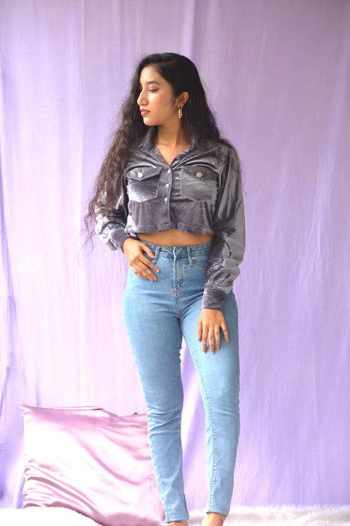 Grey Velvet Crop