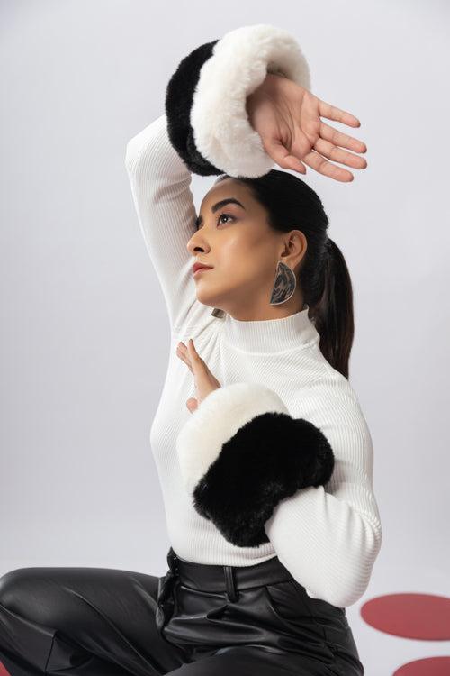 Black & White Fur Cuff