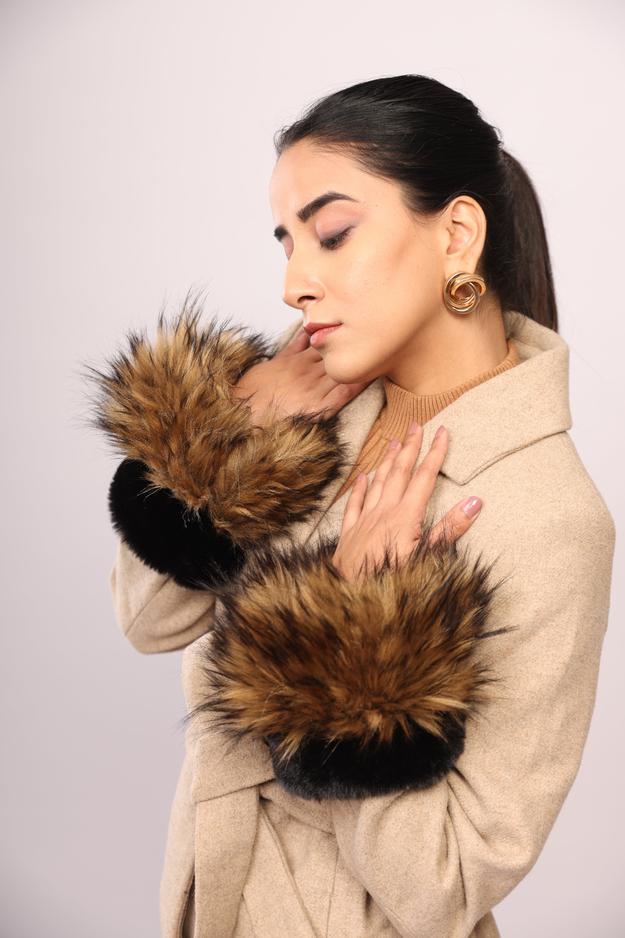 Black & Brown Fur Cuff