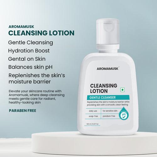 Aromamusk Deep Cleansing Lotion for Sensitive & Dry Skin, Gentle Cleanser