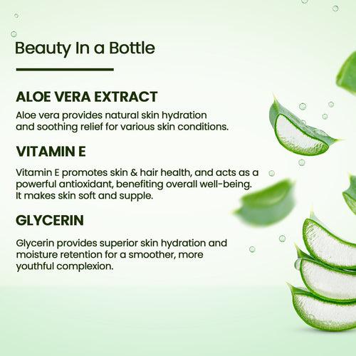 Aloe Vera Gel For Face, with Pure Aloe Vera & Vitamin E for Skin and Hair - 200ml