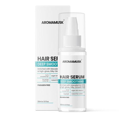 Hair Serum for Frizz-free, Smooth Hair, with Macadamia & Argan Oil & Vitamin E (50 ml)