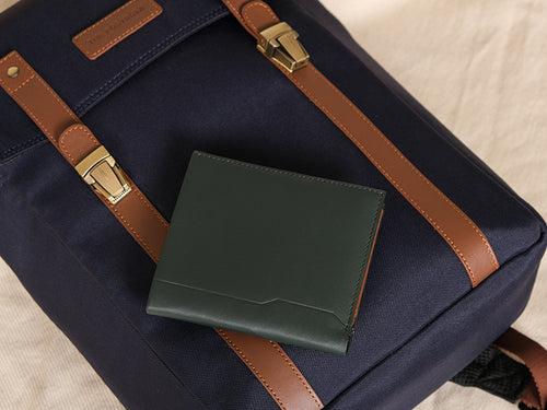 Away Travel Wallet - Emerald Green & Tan