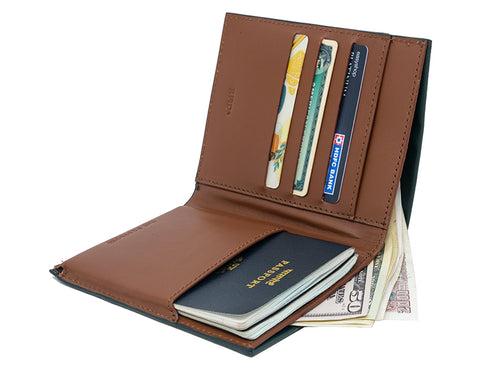 Away Travel Wallet - Emerald Green & Tan