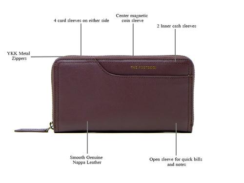 Oslo - Long Zipper Wallet / Burgundy