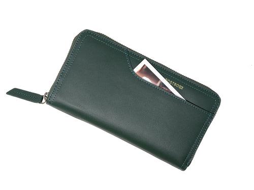 Oslo - Long Zipper Wallet / Emerald Green