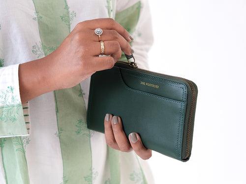 Oslo - Long Zipper Wallet / Emerald Green