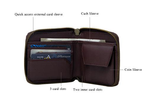 Casa Zipper wallet / Burgundy