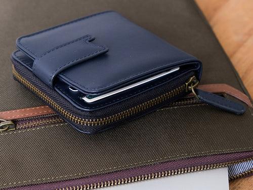 Sienna Bifold Zipper Wallet (Deep Sea Blue)