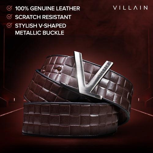 VILLAIN Brown Leather Belt