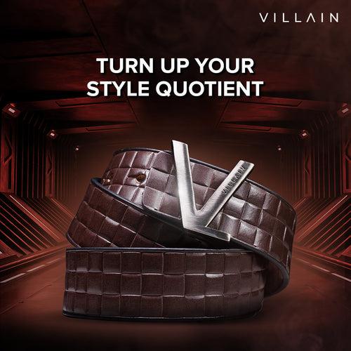 VILLAIN Brown Leather Belt