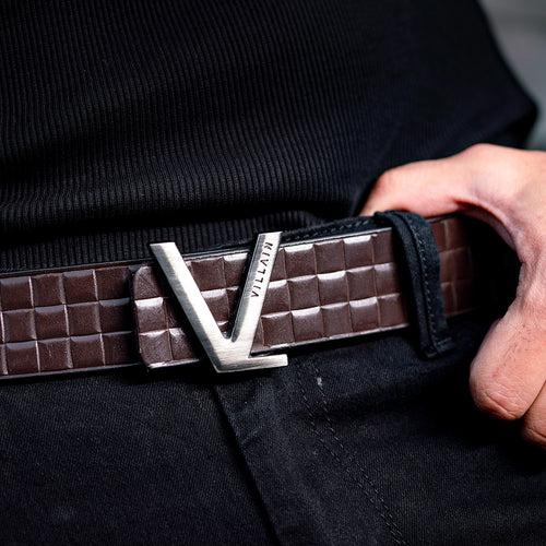 VILLAIN Brown Leather Belt