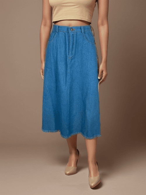 Long Denim Skirt 5008