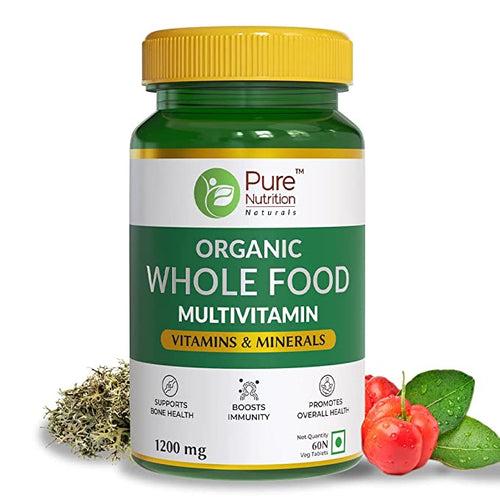 Organic Whole Food Multivitamin 1200mg for Immunity & Holistic Wellness - 60 Veg Tablets