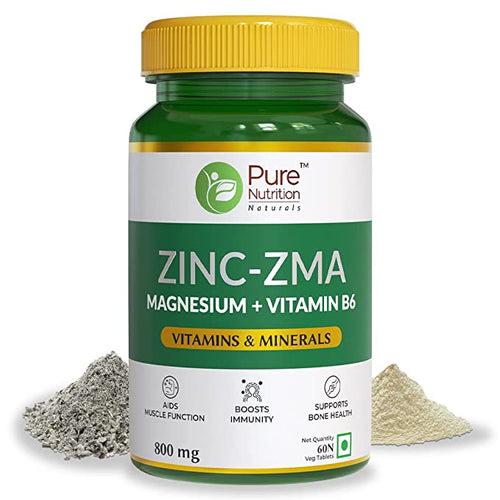 Zinc-ZMA with Magnesium & Vitamin B6 | Boosts Immunity & Supports Bone Health - 60 Tabs