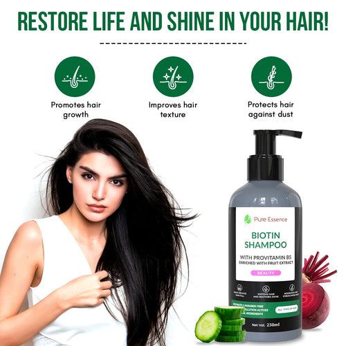 Biotin Shampoo with Provitamin B5 & Natural Fruit Extracts for Healthy Hair Growth & Strength - 250ml