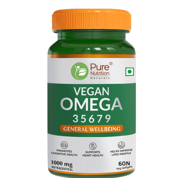 Omega 3-5-6-7-9 (1000mg) with Seabuckthorn Oil & Flaxseed Oil - 60 Veg Softgels