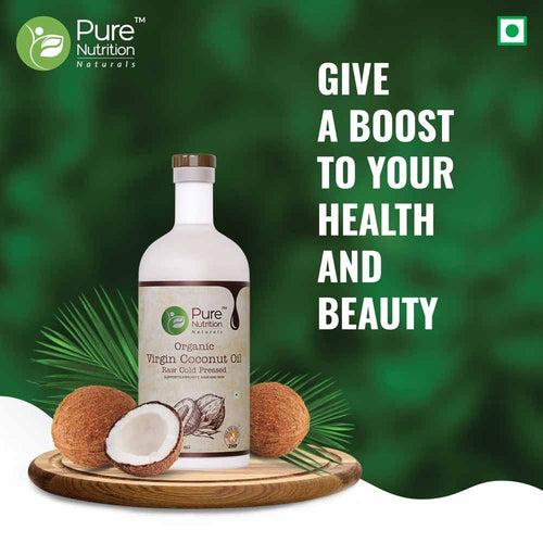 Organic Virgin Coconut Oil | Raw Cold Pressed | 100% Edible | Supports Immunity, Healthy Hair & Skin | 500ml