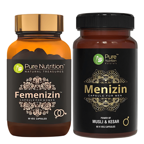 Couples Sexual Wellness Combo - Menizin & Femenizin for Vitality & Wellness 60x2 Capsules