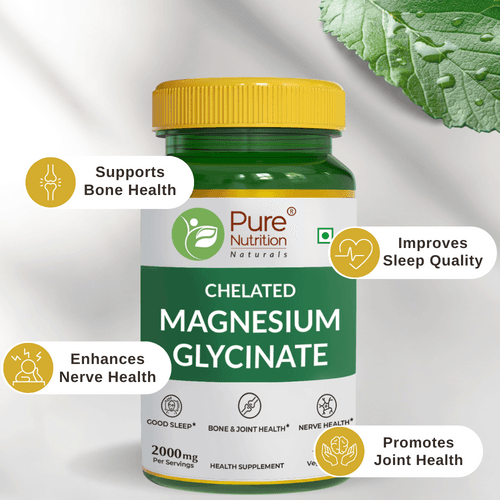 Chelated Magnesium  glycinate 120 Tabs Pn 2.0 - Supports Muscle Relaxation & Reduces Fatigue