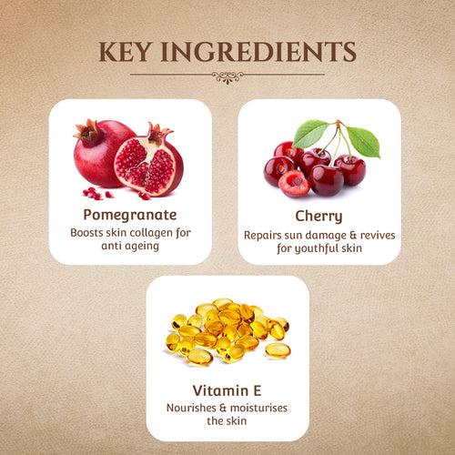 Pomegranate & Cherry Ayurvedic Serum Sheet Mask For Anti-Wrinkles & Fine Lines (Pack Of 3)